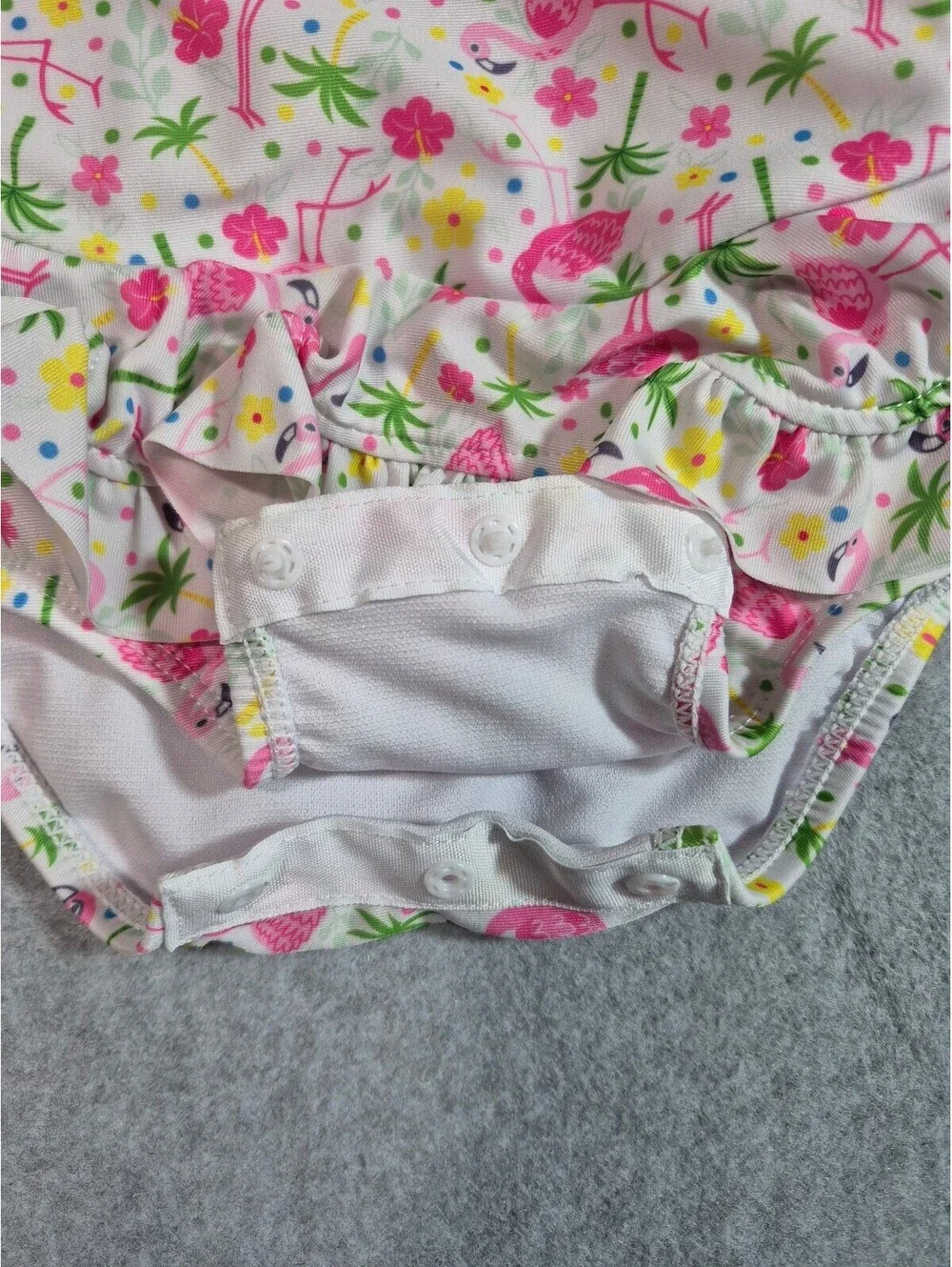 The Original Flap Happy Baby Flamingo Ruffle Swimsuit 3M